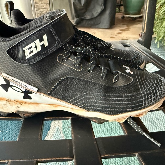 Under Armour Harper 7 Black and White Baseball Cleats - Picture 1 of 5